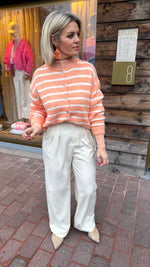 Afbeelding in Gallery-weergave laden, Cardigan/ streep/PEACH
