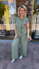 Afbeelding in Gallery-weergave laden, Blouse/linnen/groen/ MICHA
