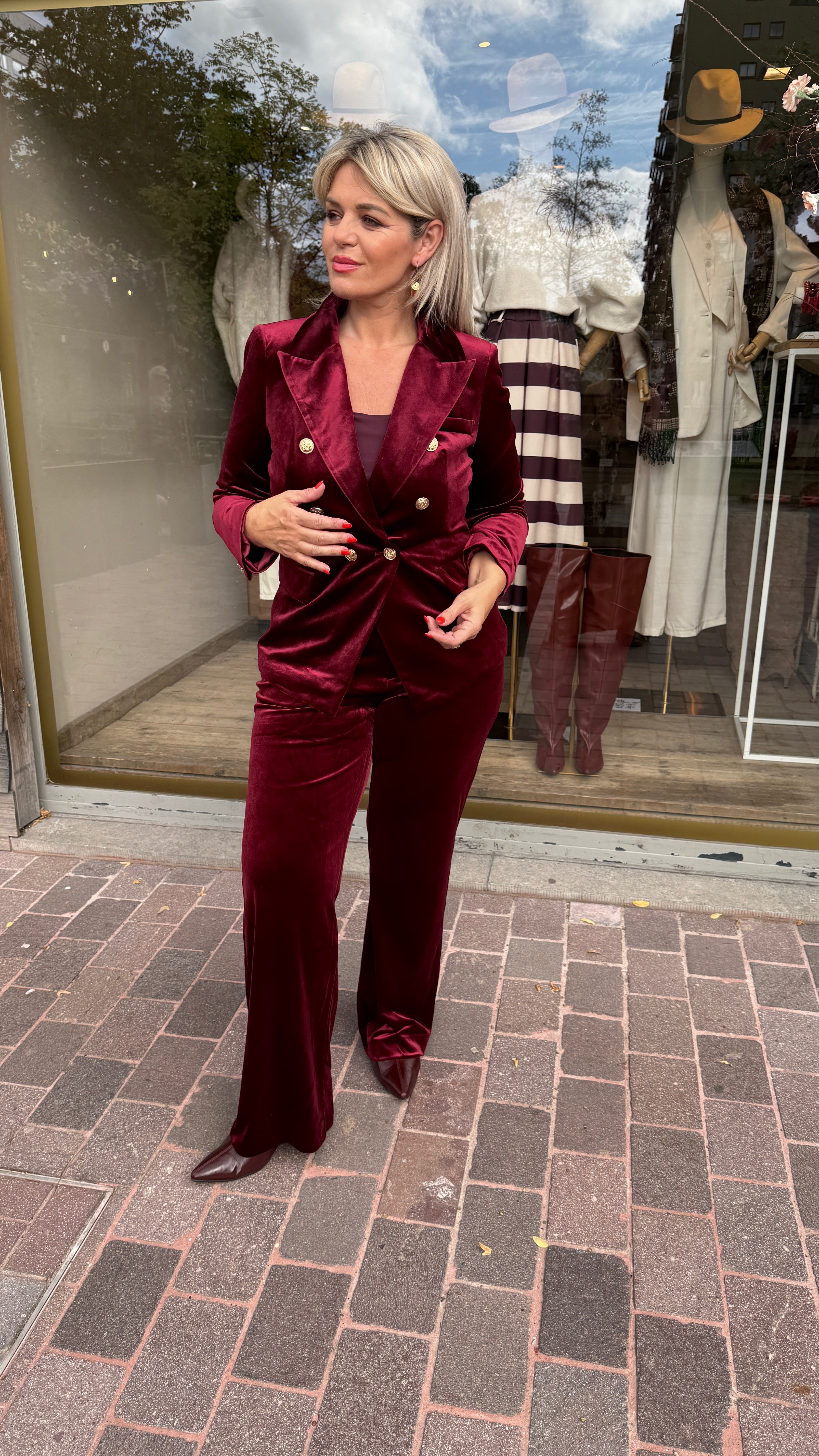 Velvet blazer/ bordeaux/MILA