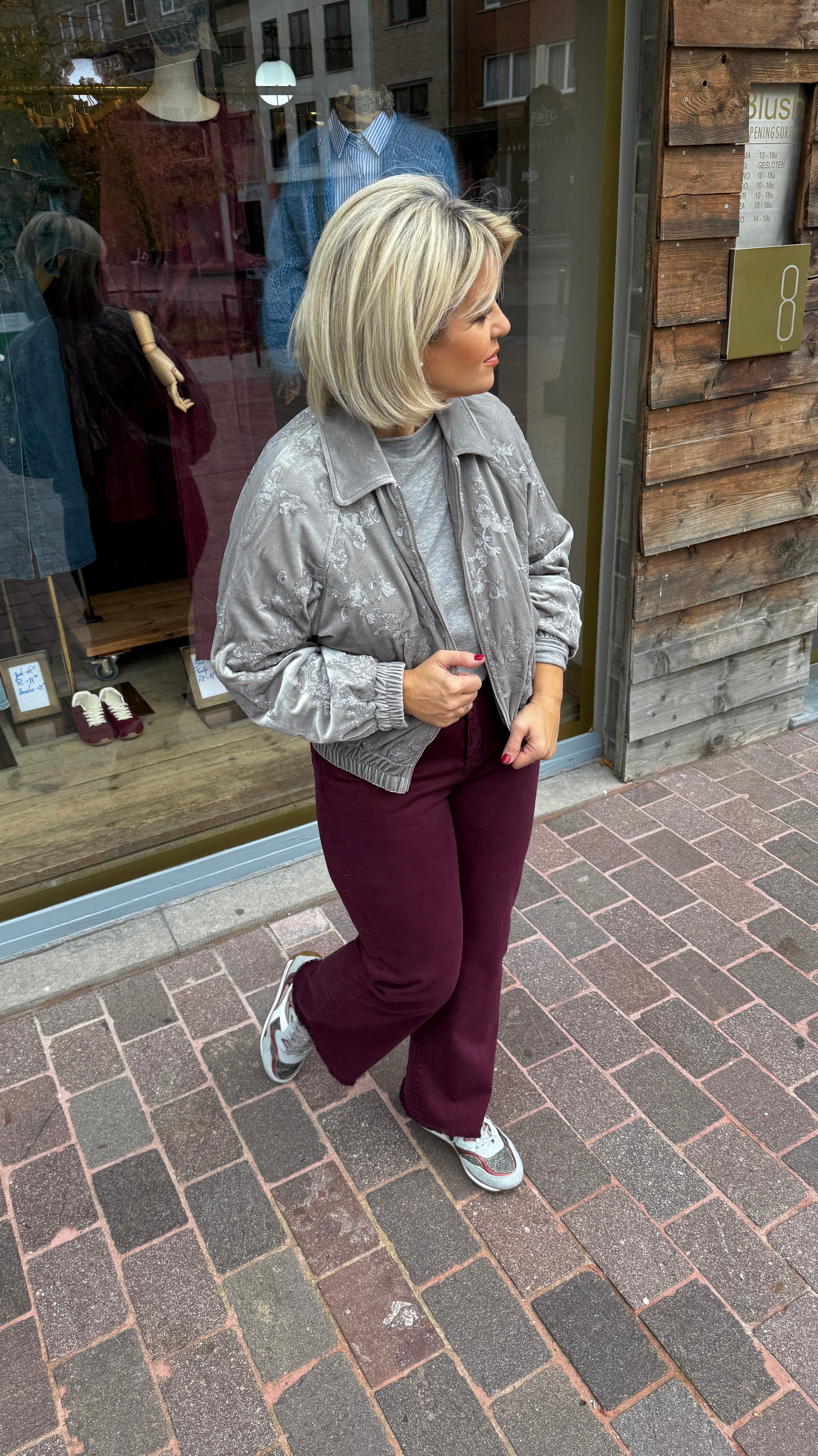 Bomber/ paillet/ grijs MILA