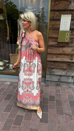 Afbeelding in Gallery-weergave laden, Satinlook jurk/ asymmetrisch/ JULIENNE
