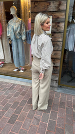 Afbeelding in Gallery-weergave laden, Pantalon beige/ hoge taille/ MALOU
