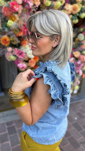 Jeanshemd met roesel/ INDI