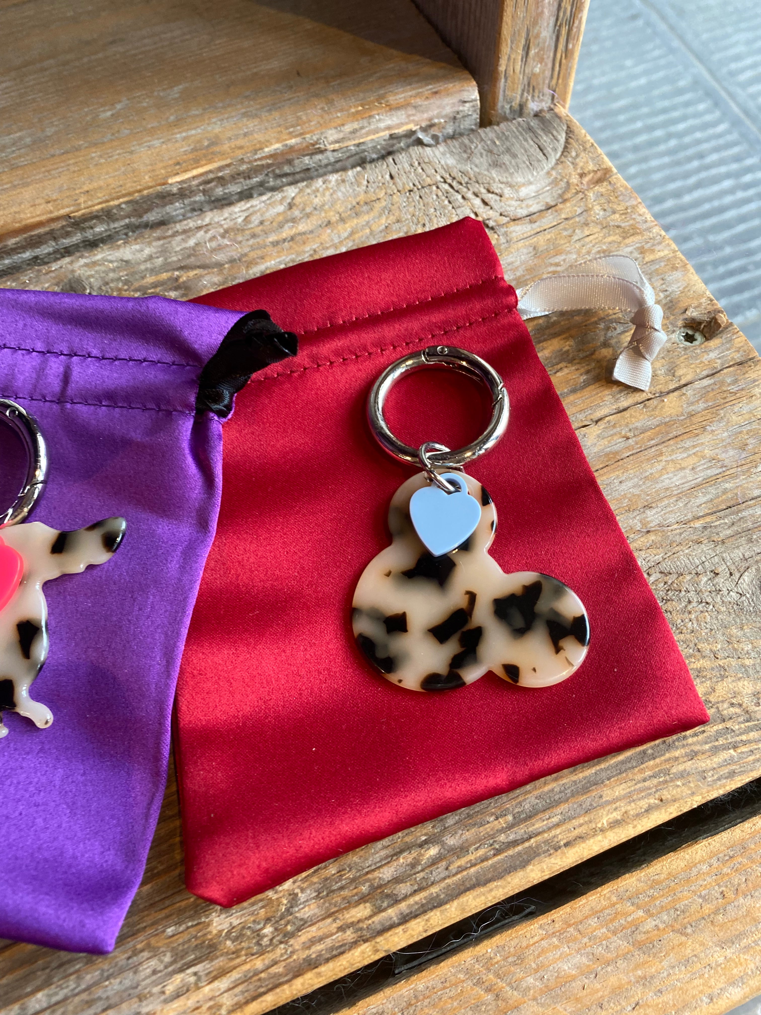 Bag charm/ MICKEY leopard/ hart.