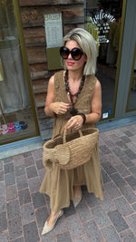 Afbeelding in Gallery-weergave laden, Jurk/camel/Crochet/LILY
