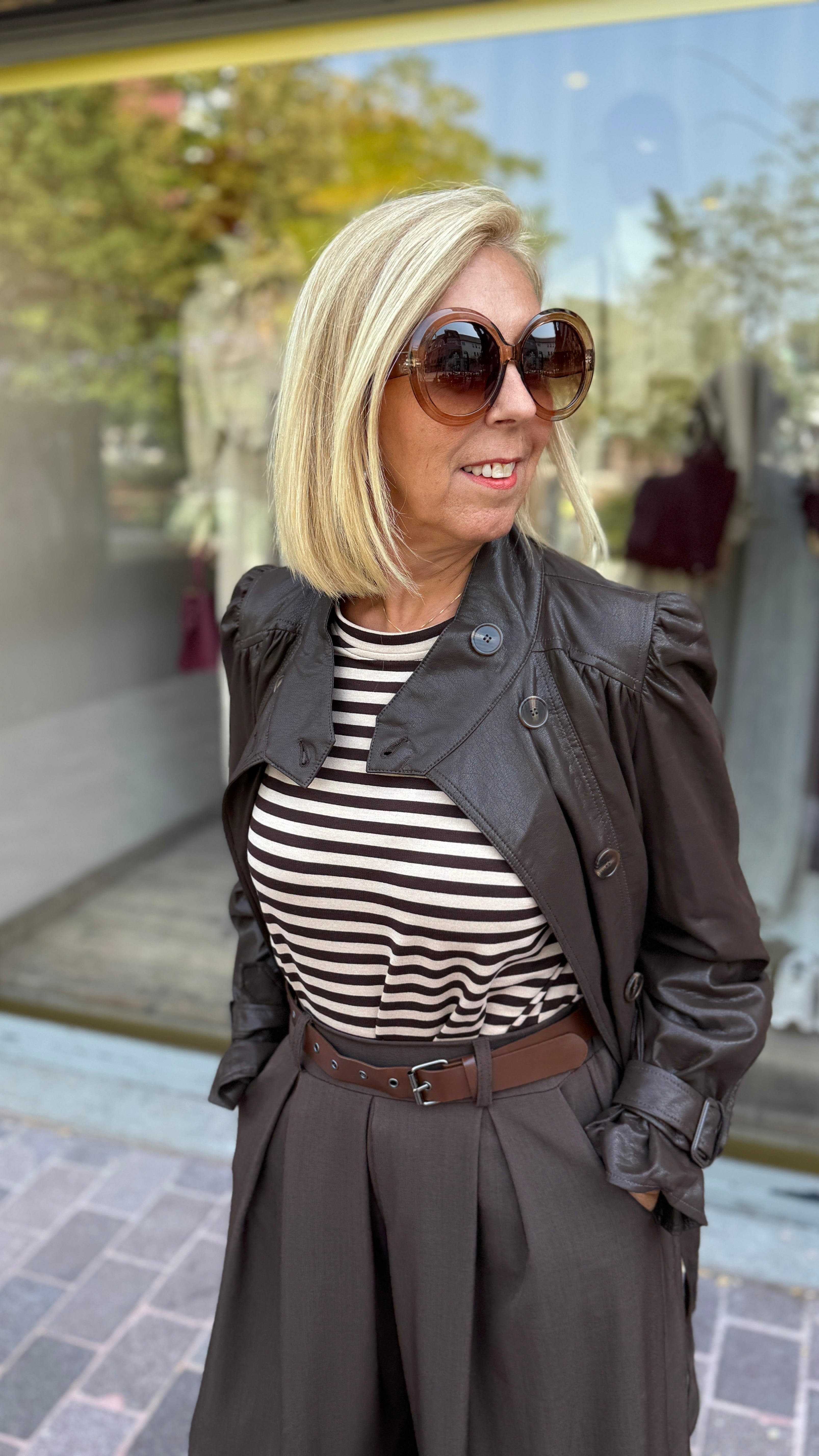 Jas/ lederlook/ bruin/ LOLO