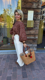 Afbeelding in Gallery-weergave laden, Blouse polkadot/ cognac/ LINA
