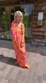 Afbeelding in Gallery-weergave laden, Satinlook jurk/ asymmetrisch/ JULIENNE
