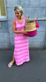 Afbeelding in Gallery-weergave laden, Jurk streep/ roze/ LAURA
