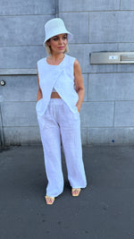 Afbeelding in Gallery-weergave laden, Linnen broek/wit/ FELIA
