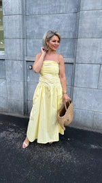 Afbeelding in Gallery-weergave laden, Strapless jurk/ geel/ NOOR
