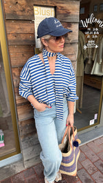 Afbeelding in Gallery-weergave laden, Truitje+ sjaal/ kobaltblauw/ DAAN
