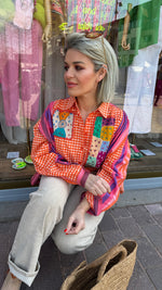 Afbeelding in Gallery-weergave laden, Hemd/ patchwork/ oranje
