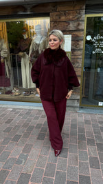 Afbeelding in Gallery-weergave laden, Poncho/ jas/wol/bordeaux/COLETTE
