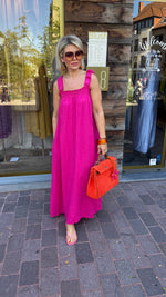 Afbeelding in Gallery-weergave laden, Linnen jurk/fuschia/JULIETTE
