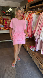 Afbeelding in Gallery-weergave laden, Badstof set/ roze/MAXINE
