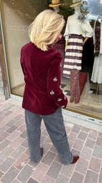 Afbeelding in Gallery-weergave laden, Velvet blazer met steentjes/ LEANNE
