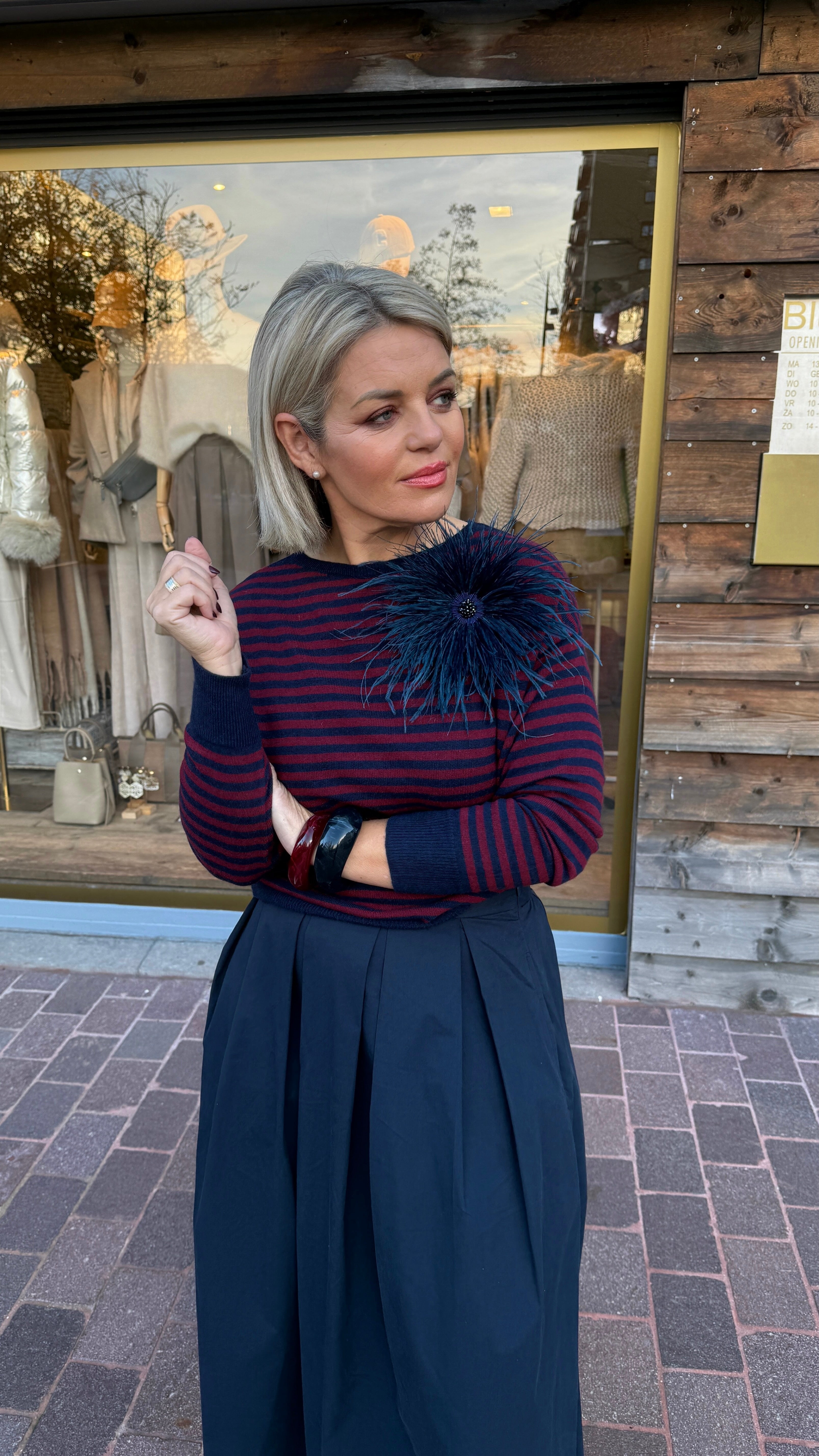 Trui/ bordeaux-blauw/MILLE