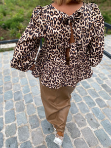 Leopardblouse strikjes/ MILOU