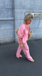 Afbeelding in Gallery-weergave laden, Linnen blouse/ poederroze/ FELIA
