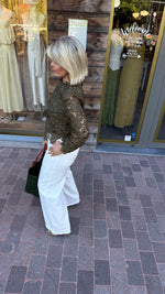 Afbeelding in Gallery-weergave laden, Kanten blouse/groen/ ELAISA
