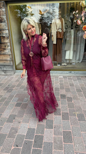 Rok/ kant/bordeaux/ LINDE