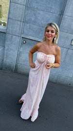 Afbeelding in Gallery-weergave laden, Strapless jurk/streep/JOELLE
