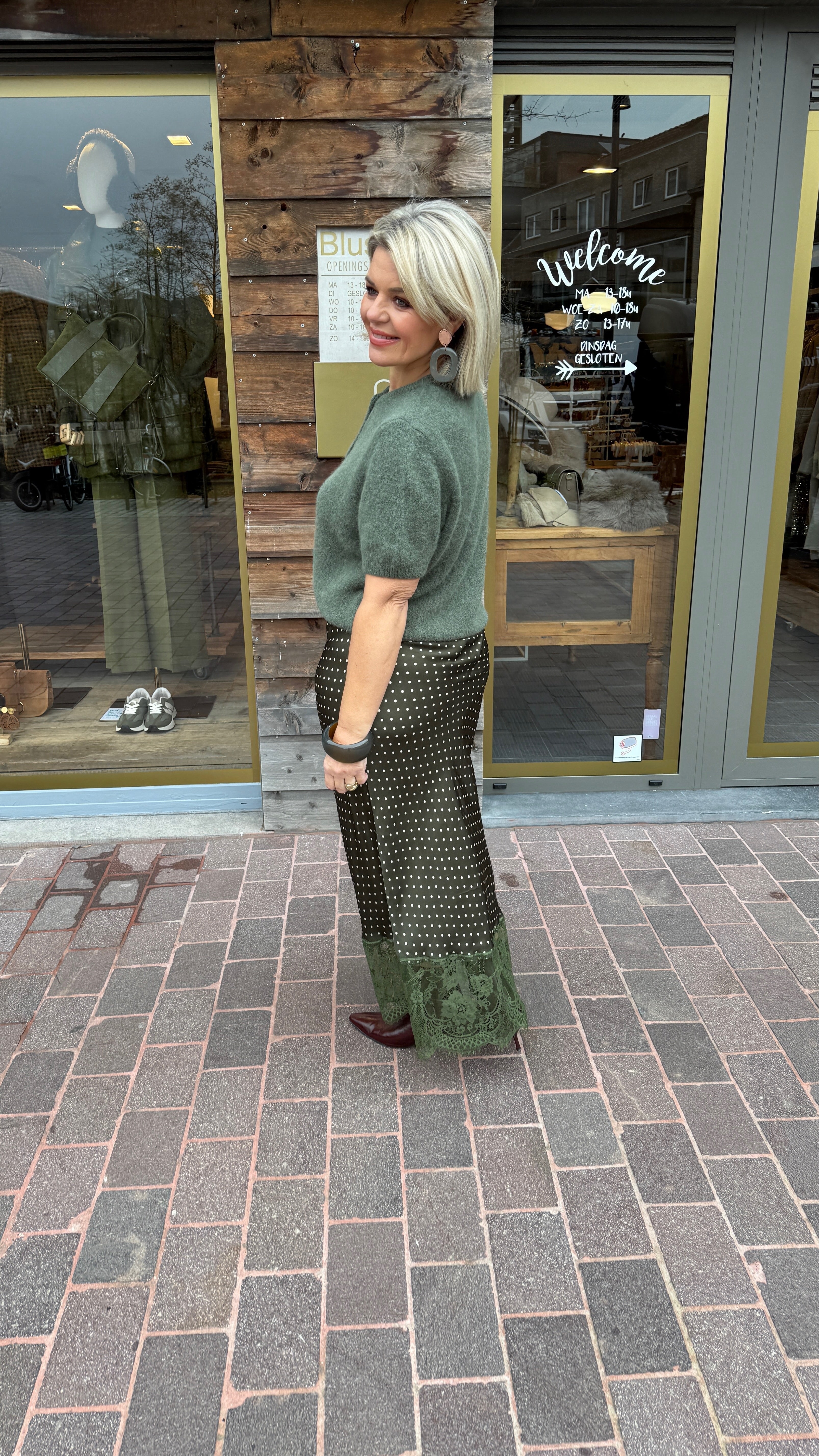 Groene rok/ polkadot/ALINE