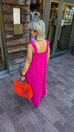 Afbeelding in Gallery-weergave laden, Linnen jurk/fuschia/JULIETTE
