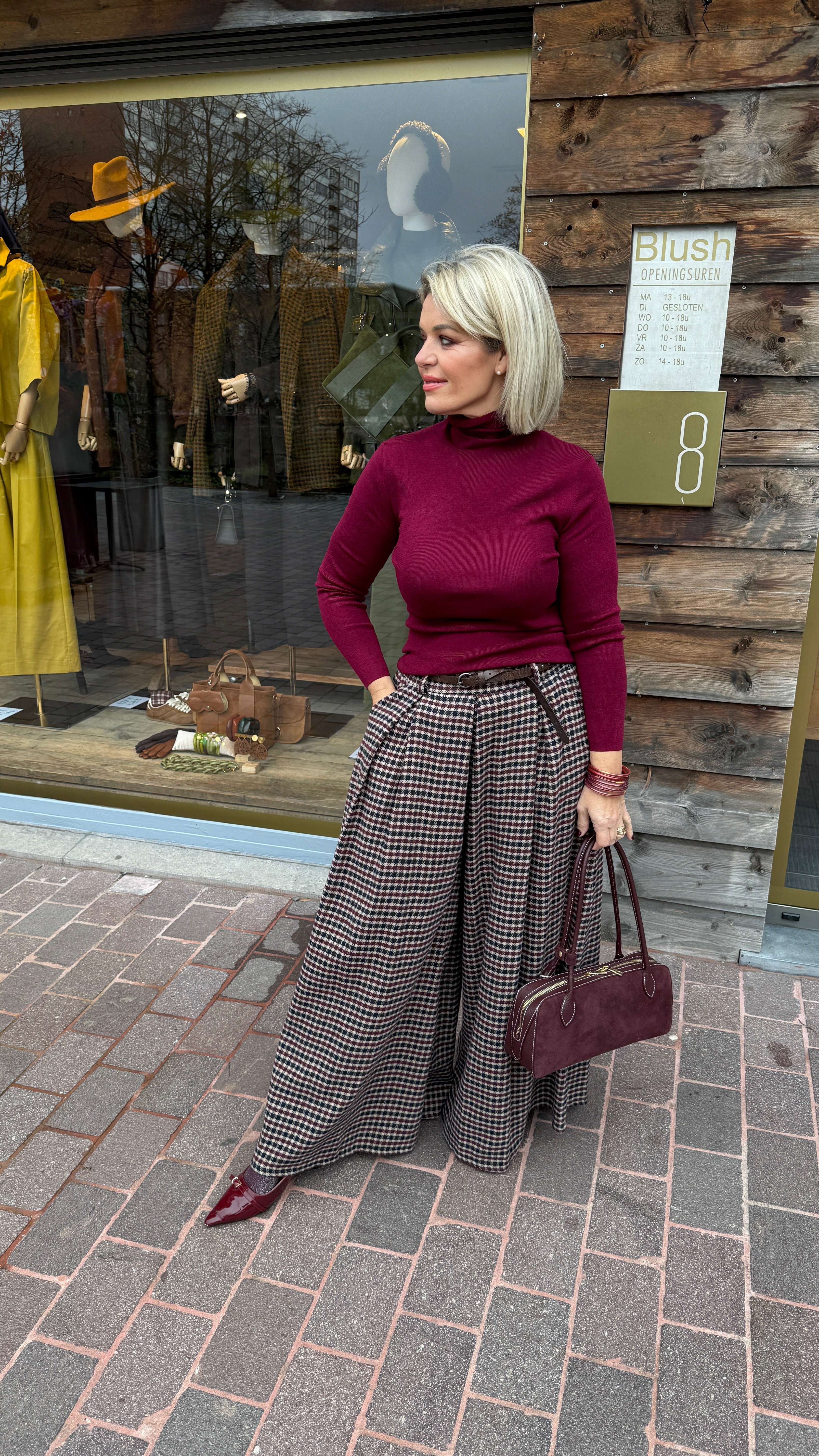 Ruiten broek/ MANON/ bordeaux