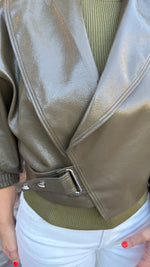 Afbeelding in Gallery-weergave laden, Lederlook vest / groen/ NAVY
