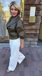 Afbeelding in Gallery-weergave laden, Lederlook vest / groen/ NAVY

