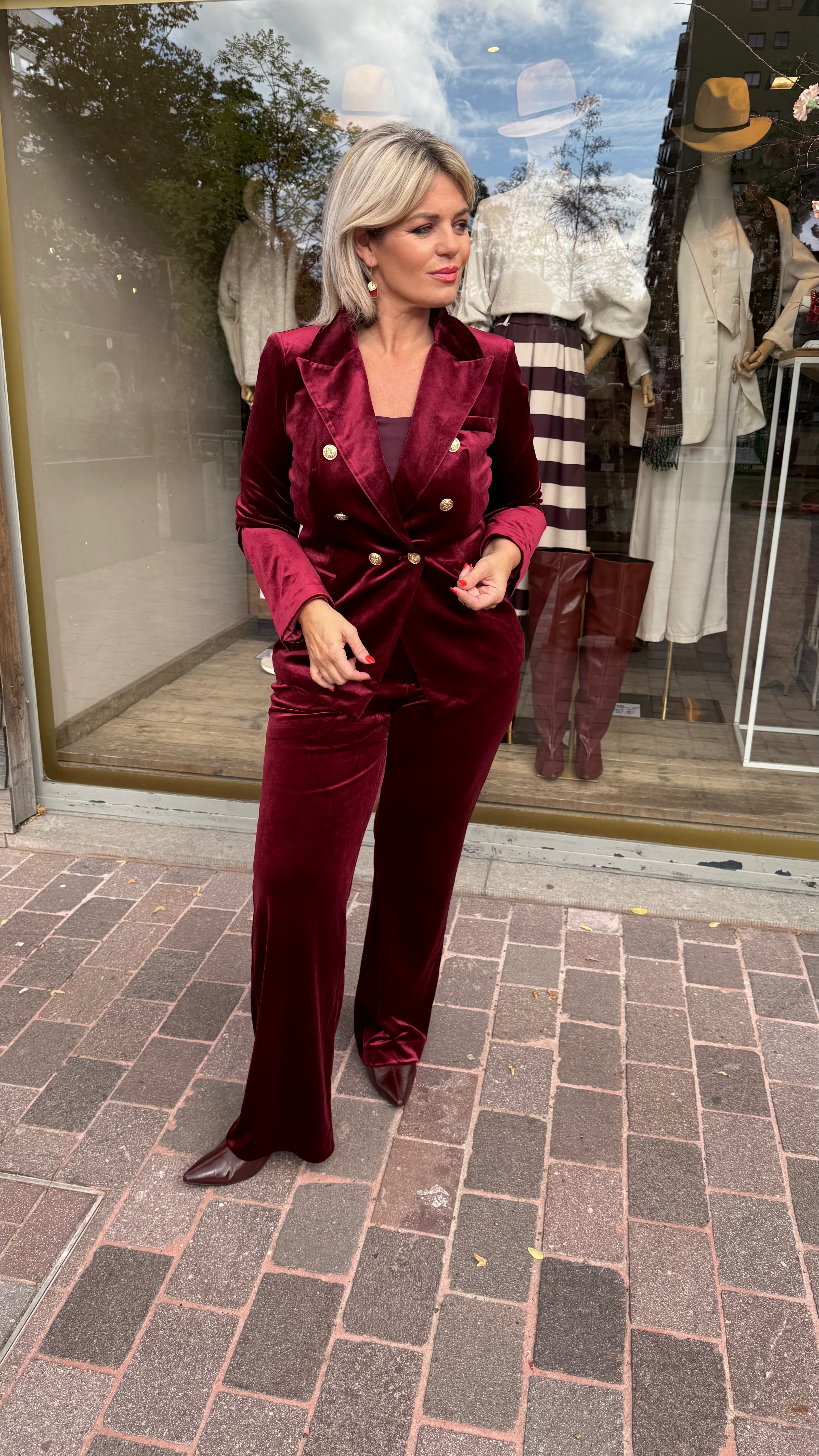 Velvet blazer/ bordeaux/MILA