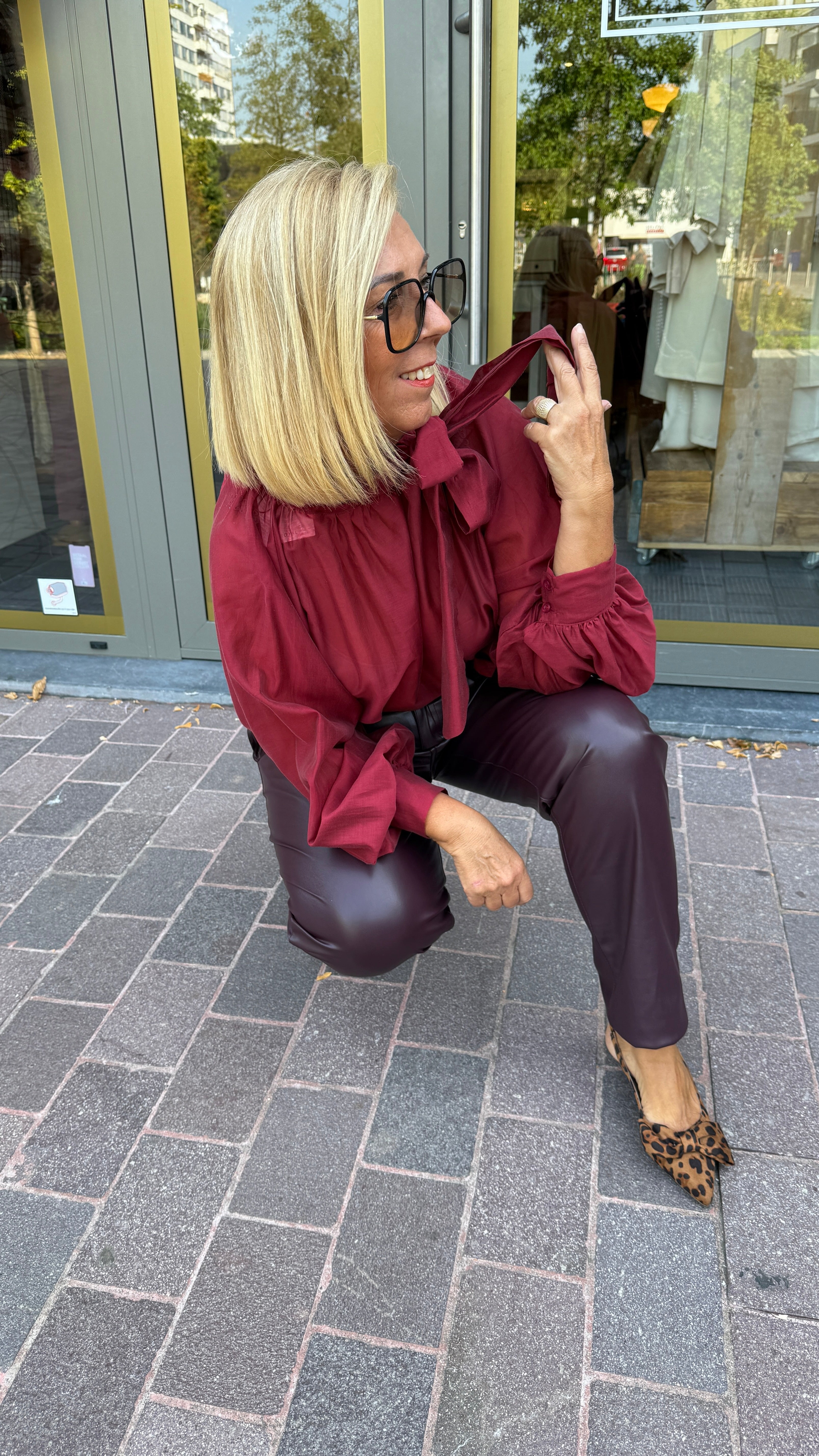 Bordeaux hemd strik/JOLIEN