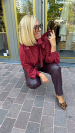 Afbeelding in Gallery-weergave laden, Bordeaux hemd strik/JOLIEN
