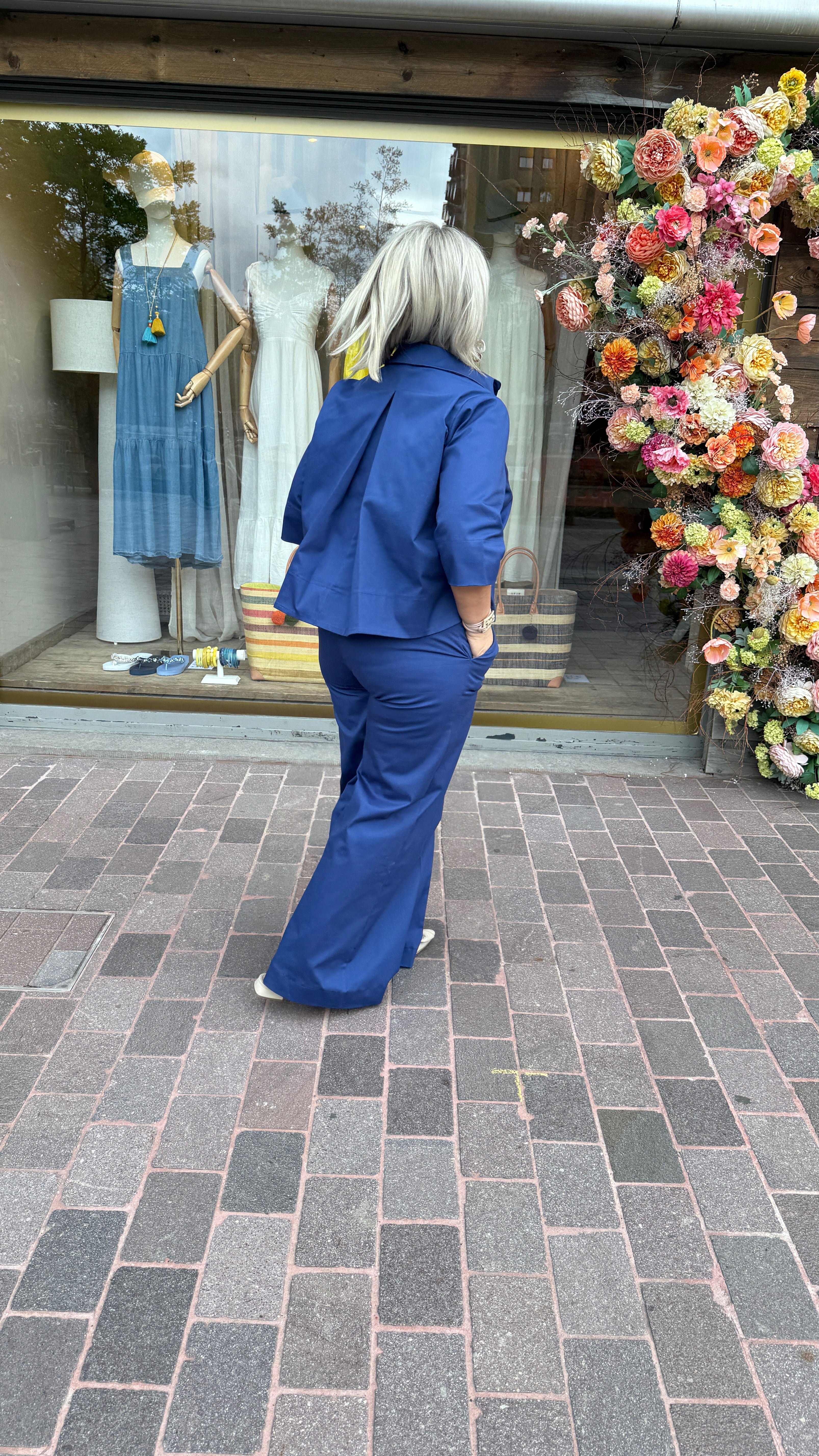 Blouse/blauw/LAO/BLACK ROSE