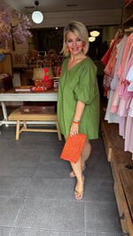 Afbeelding in Gallery-weergave laden, Jurk/ pofmouw/ groen/ NANCE
