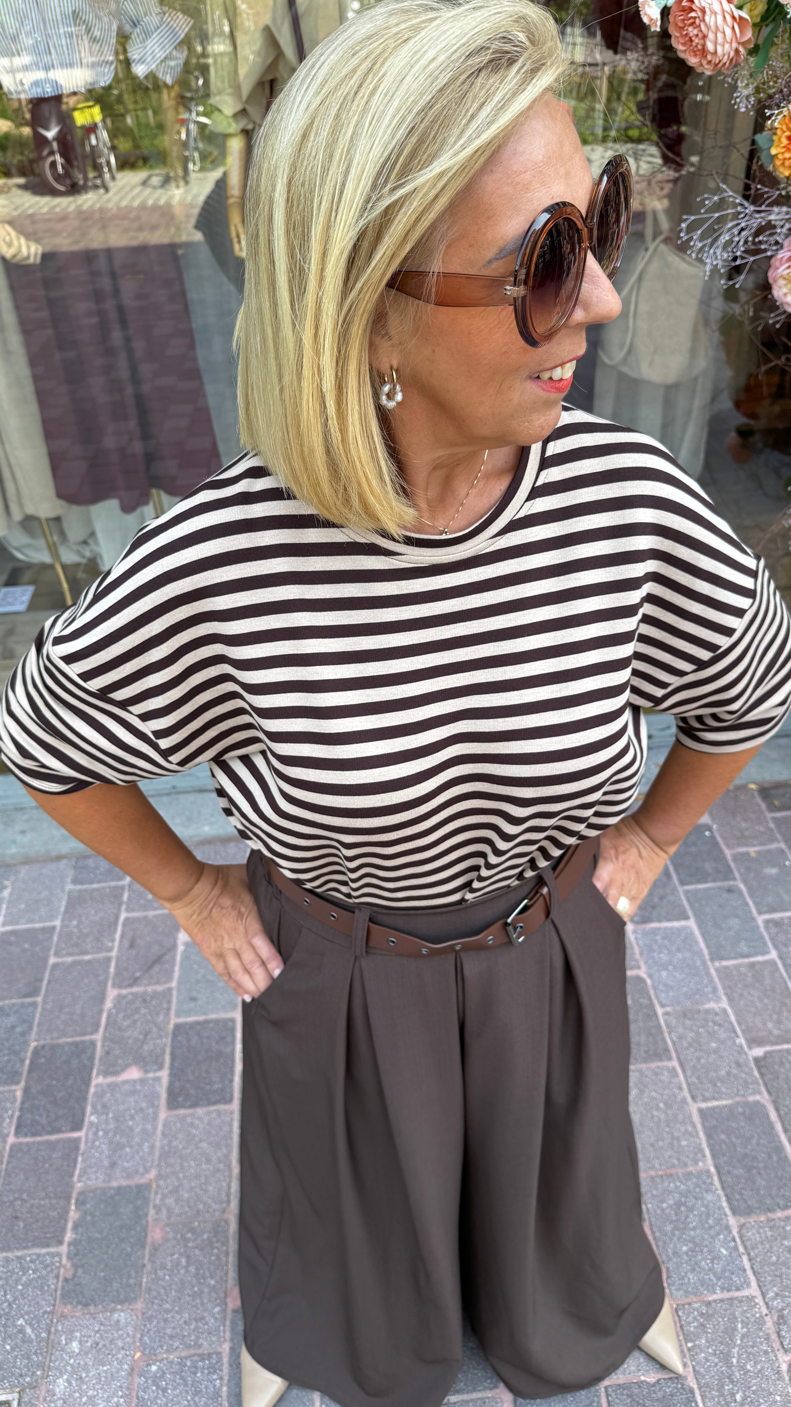 T-Shirt Streep/ MARINE