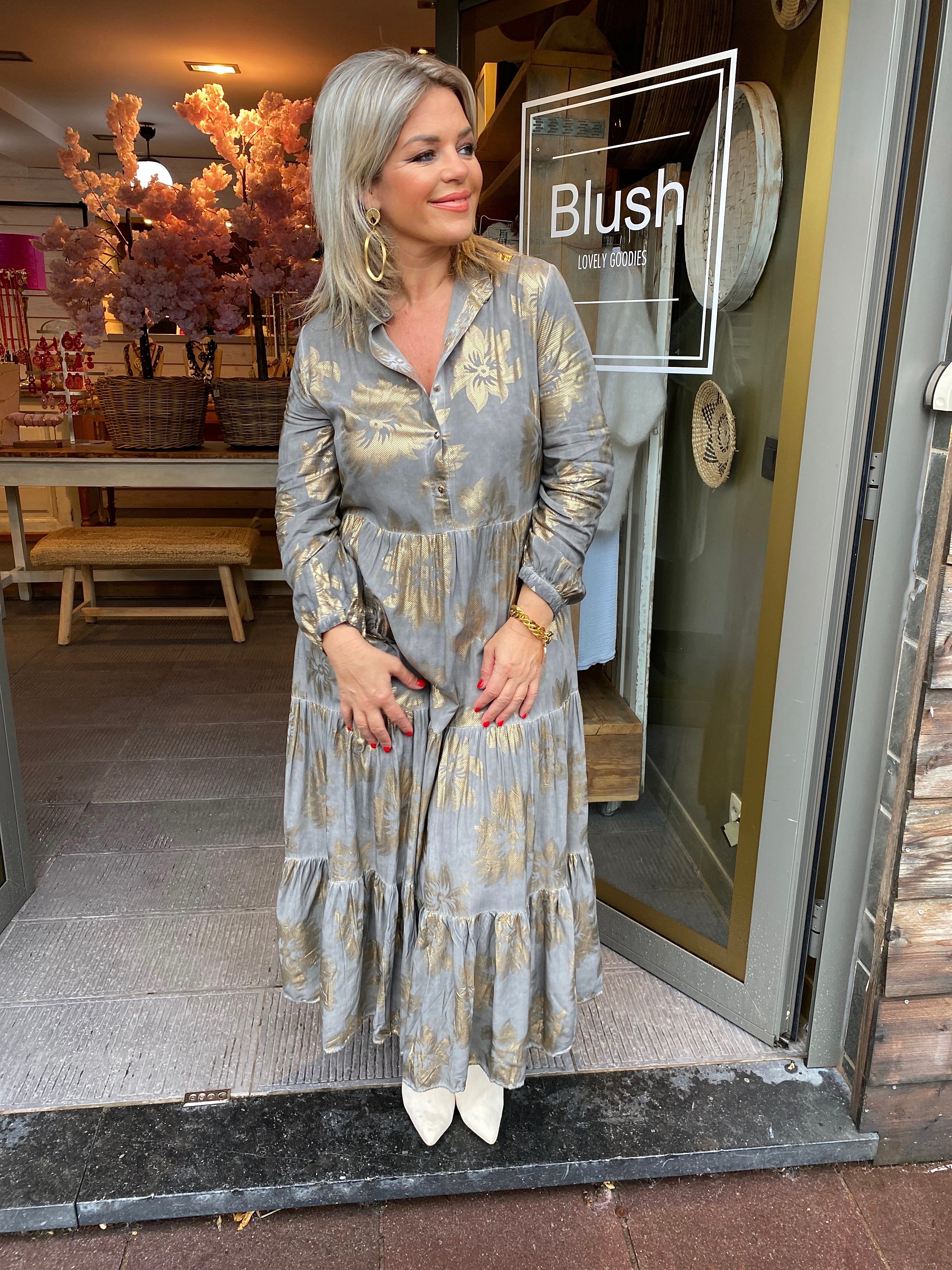 MAXIDRESS MARE/ gouden bloem