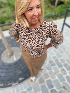 Leopardblouse strikjes/ MILOU