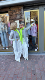 Afbeelding in Gallery-weergave laden, Sjaal LENA/ grijs fluogeel
