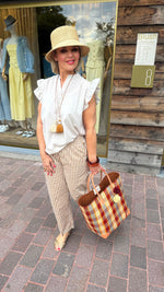Afbeelding in Gallery-weergave laden, Broek/streep/camel/GUSTA
