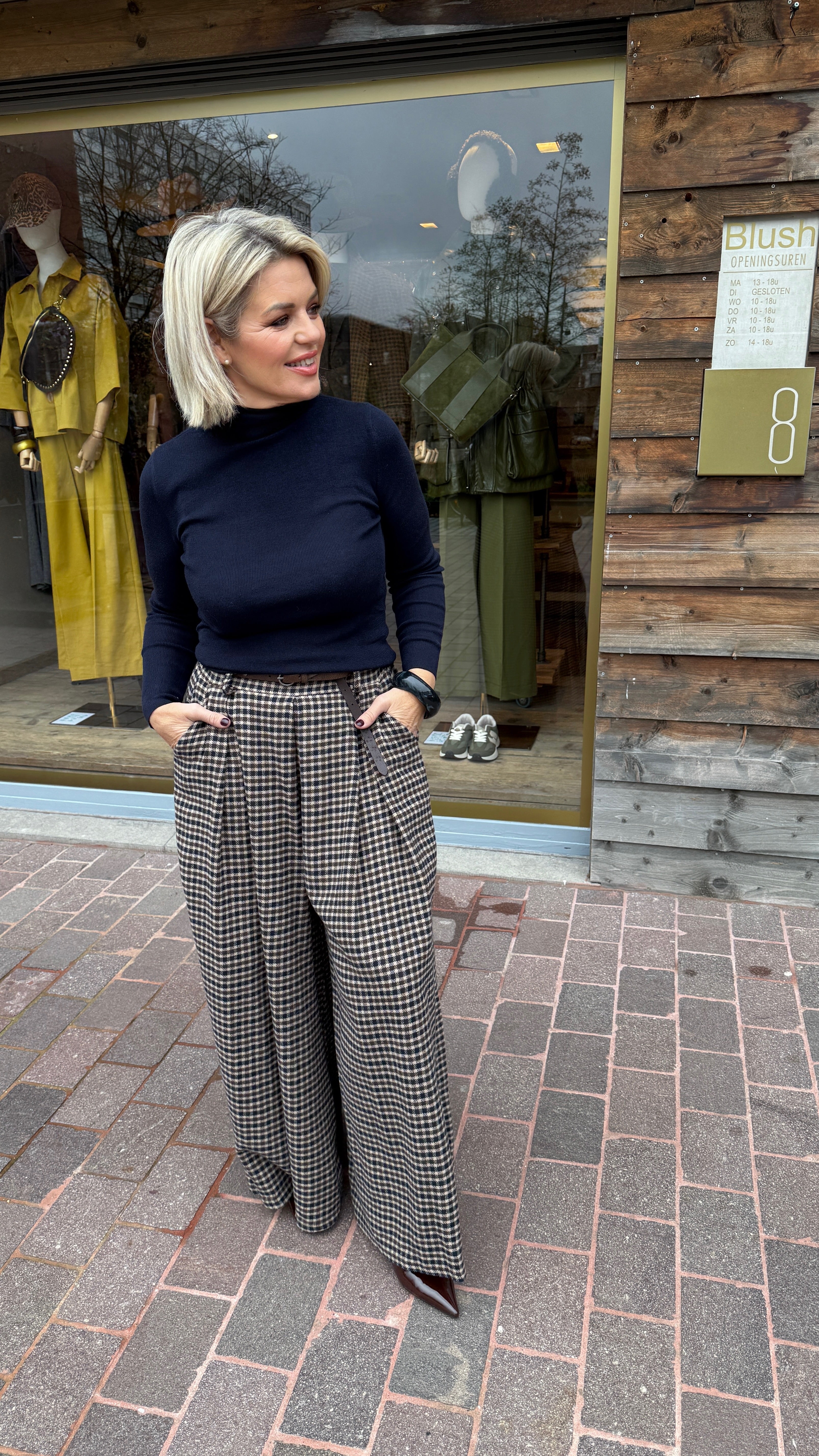 Ruiten broek/ MANON/ blauw