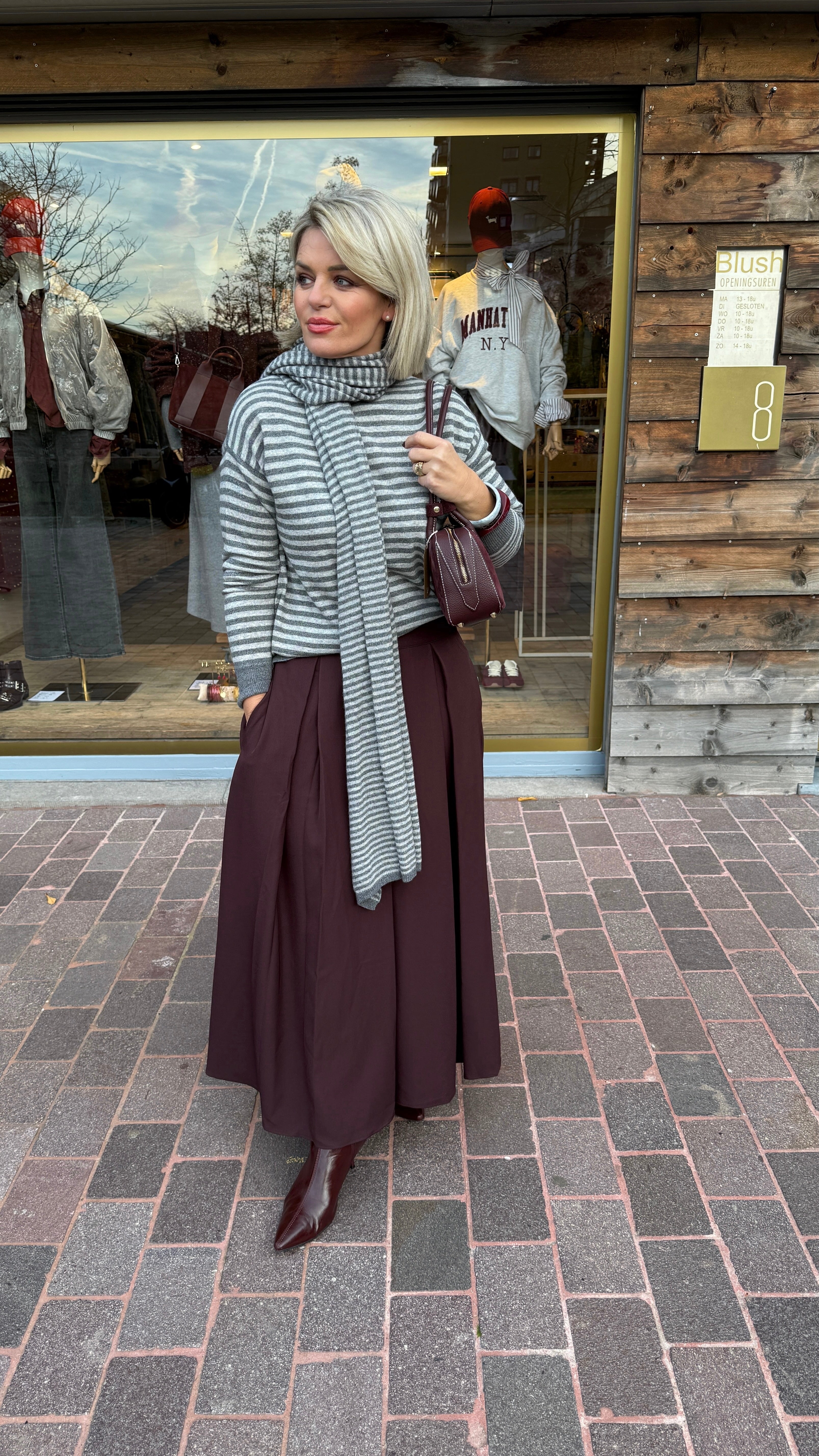 Trui streep/ MILLE/ grijs