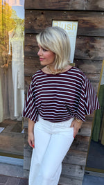 Afbeelding in Gallery-weergave laden, T-shirt met v-hals/streep/DAAN
