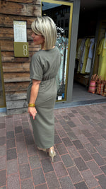Afbeelding in Gallery-weergave laden, Jurk/ knoop/ kaki
