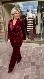 Afbeelding in Gallery-weergave laden, Velvet broek/MILA/ bordeaux
