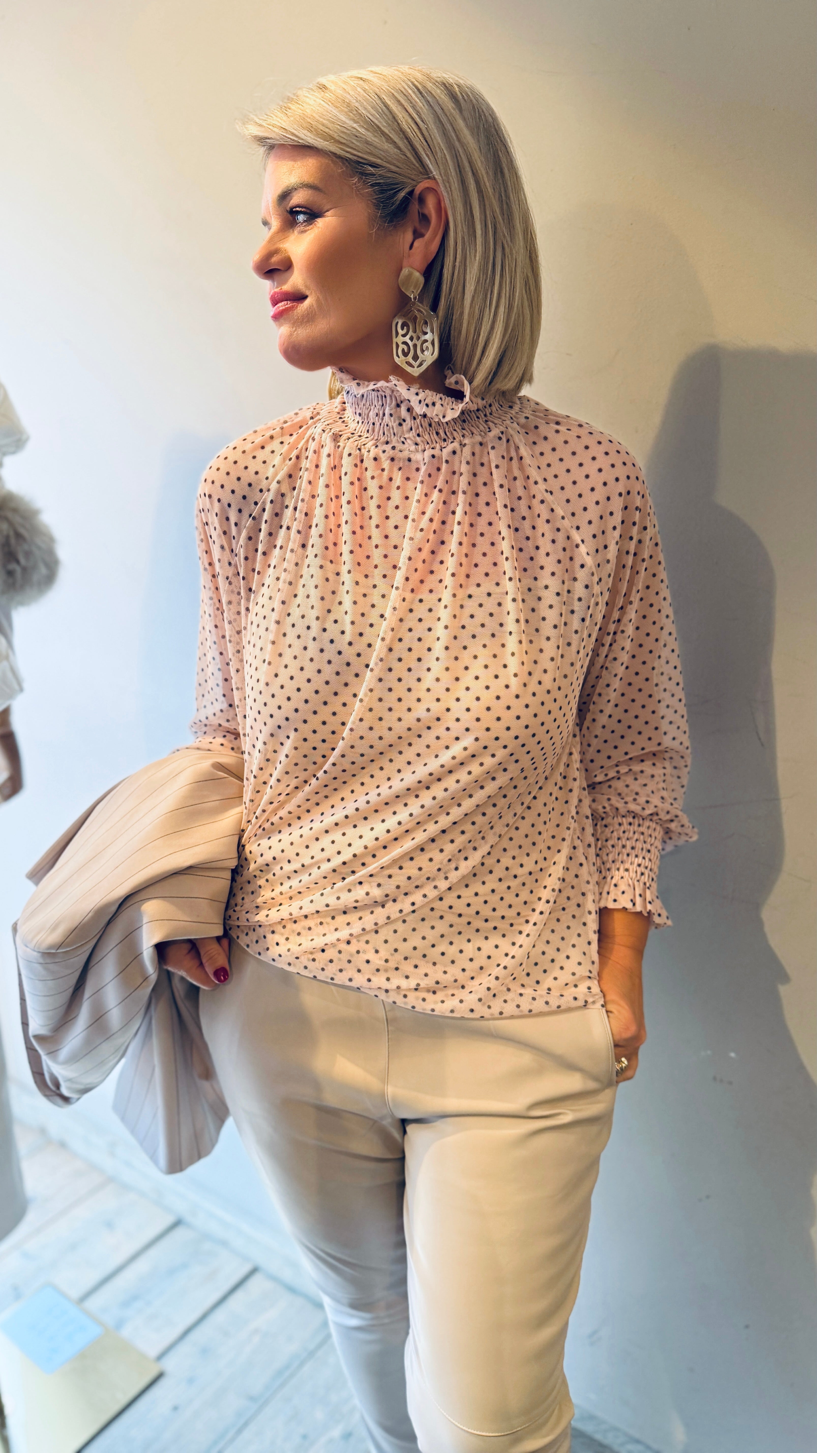 Blouse polkadot/ crème/JOAN.
