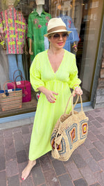 Afbeelding in Gallery-weergave laden, Maxidress/ fluogeel/ MAXIME
