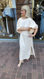 Afbeelding in Gallery-weergave laden, Jurk satinlook/ crème/NORA
